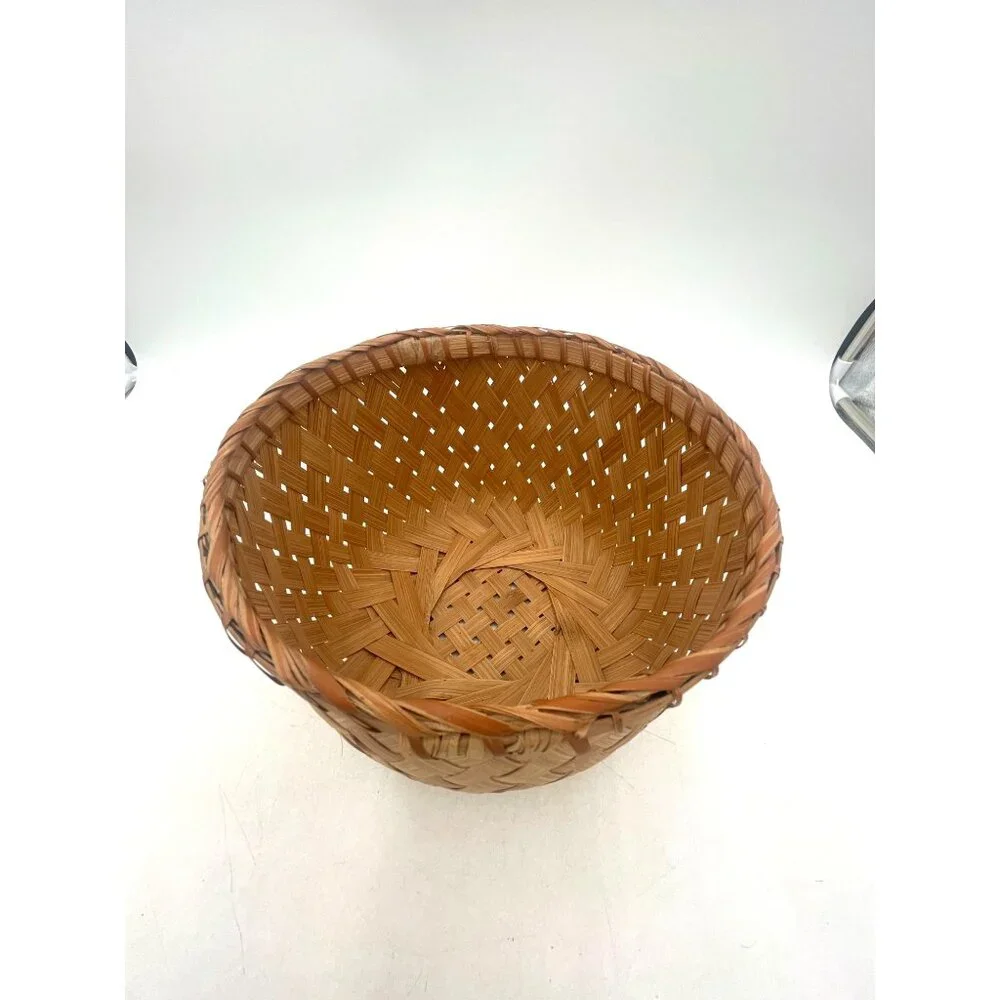Handwoven Natural Bamboo Basket 7